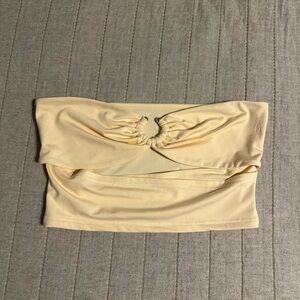 SHEIN Light Cream Strapless Top